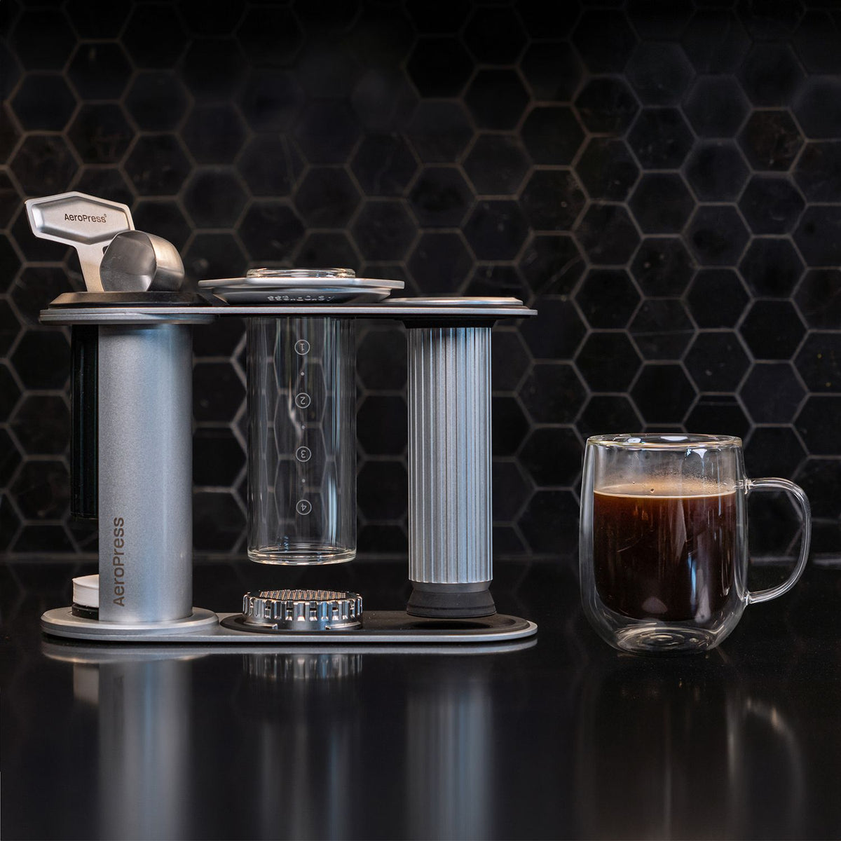 Aeropress geymslulausn (stál)